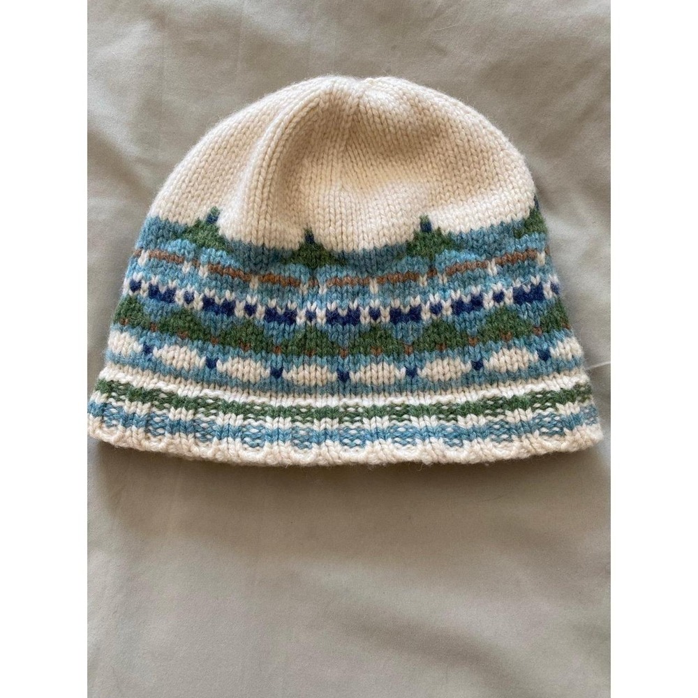 LL Bean Kids Hat Handmade Knit Beanie Fair Isle Pattern
